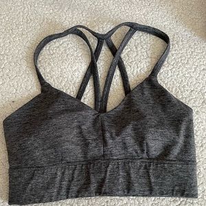 Heather gray sports bra